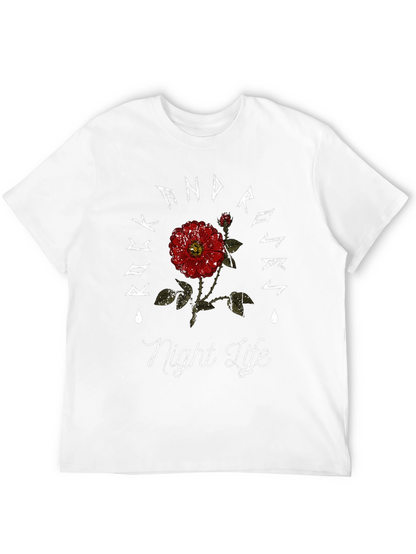 Rock And Roses Night Life Black T-Shirt