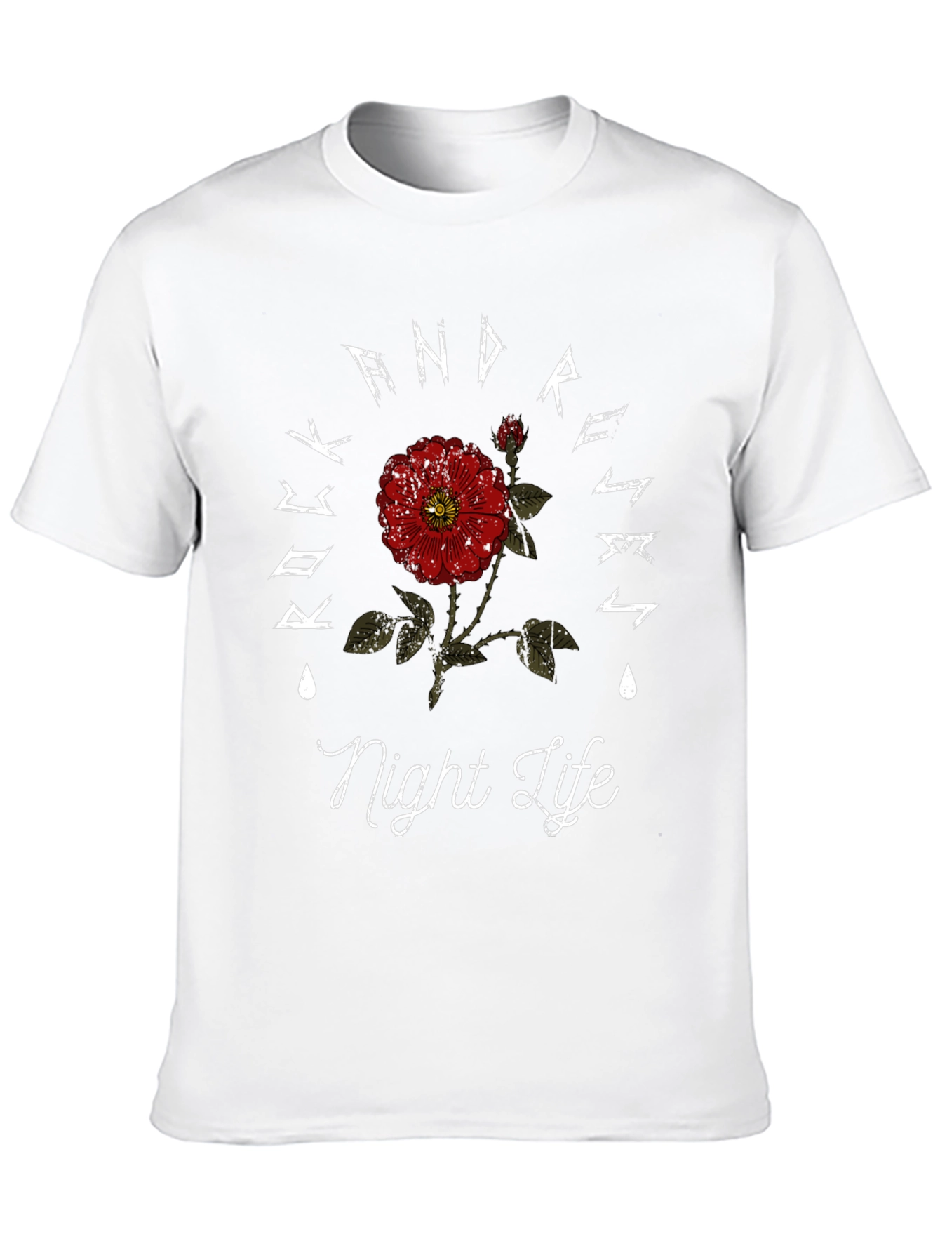 Rock And Roses Night Life Black T-Shirt