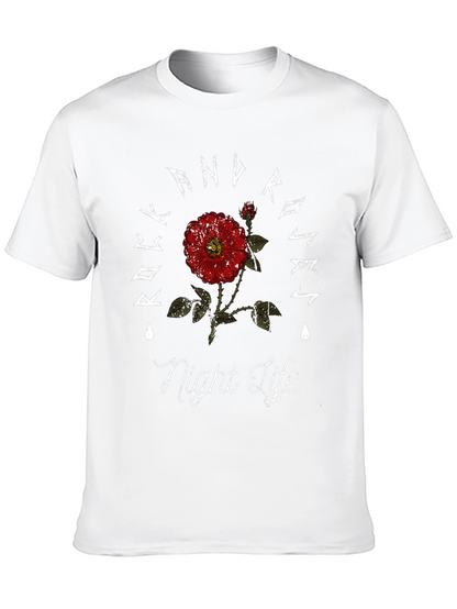 Rock And Roses Night Life Black T-Shirt