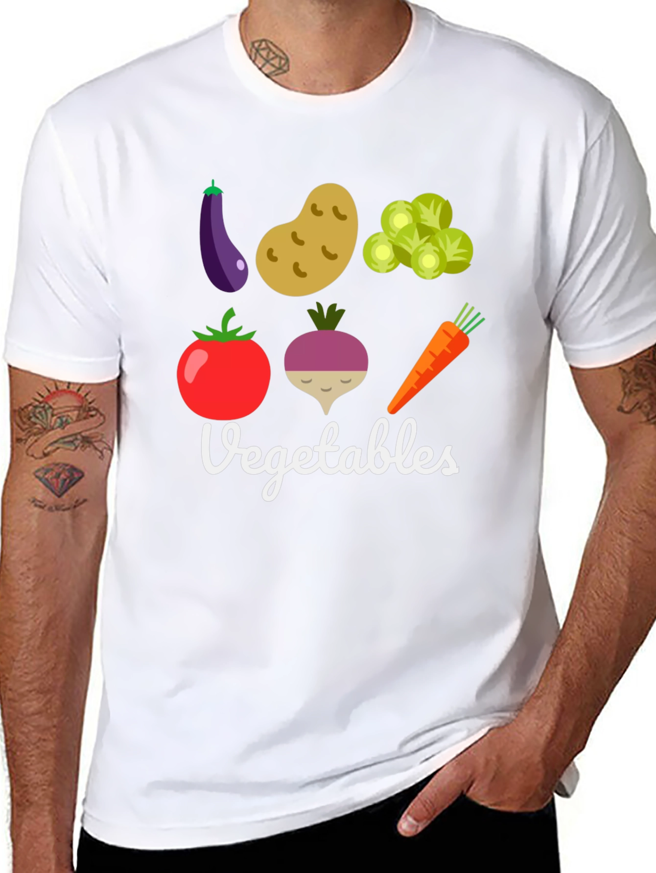 Vegetable Graphic Print Mens T-Shirt