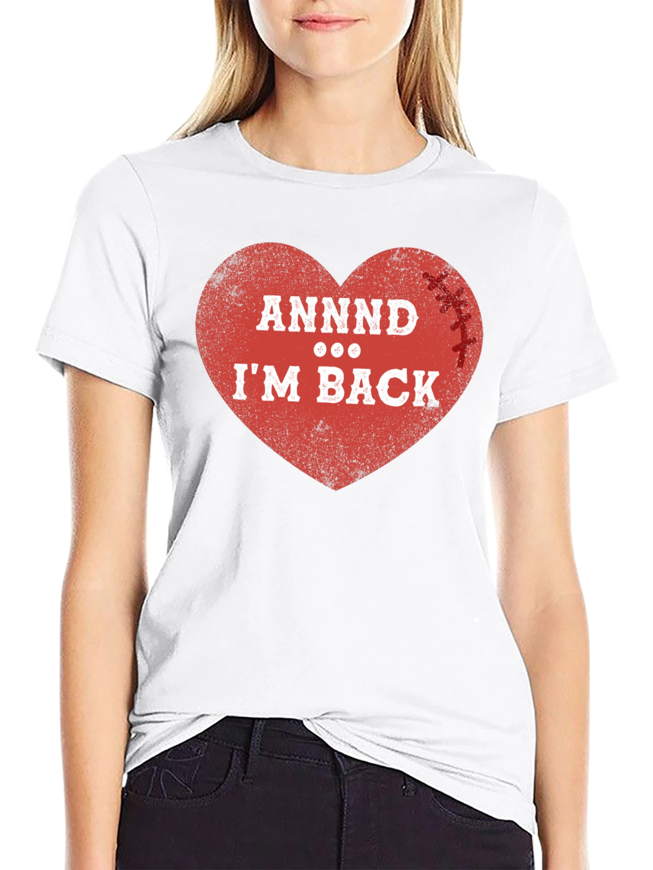 ANNDD Im BACK! Football Heart T-Shirt