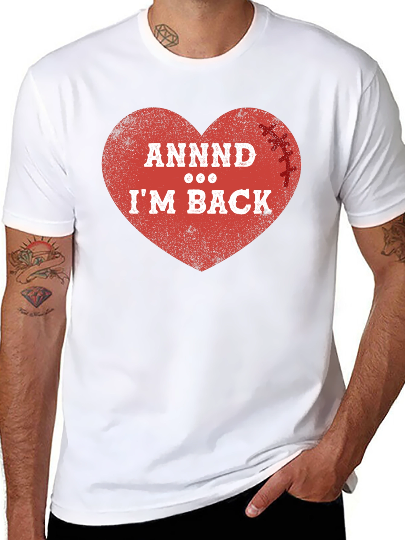 ANNDD Im BACK! Football Heart T-Shirt