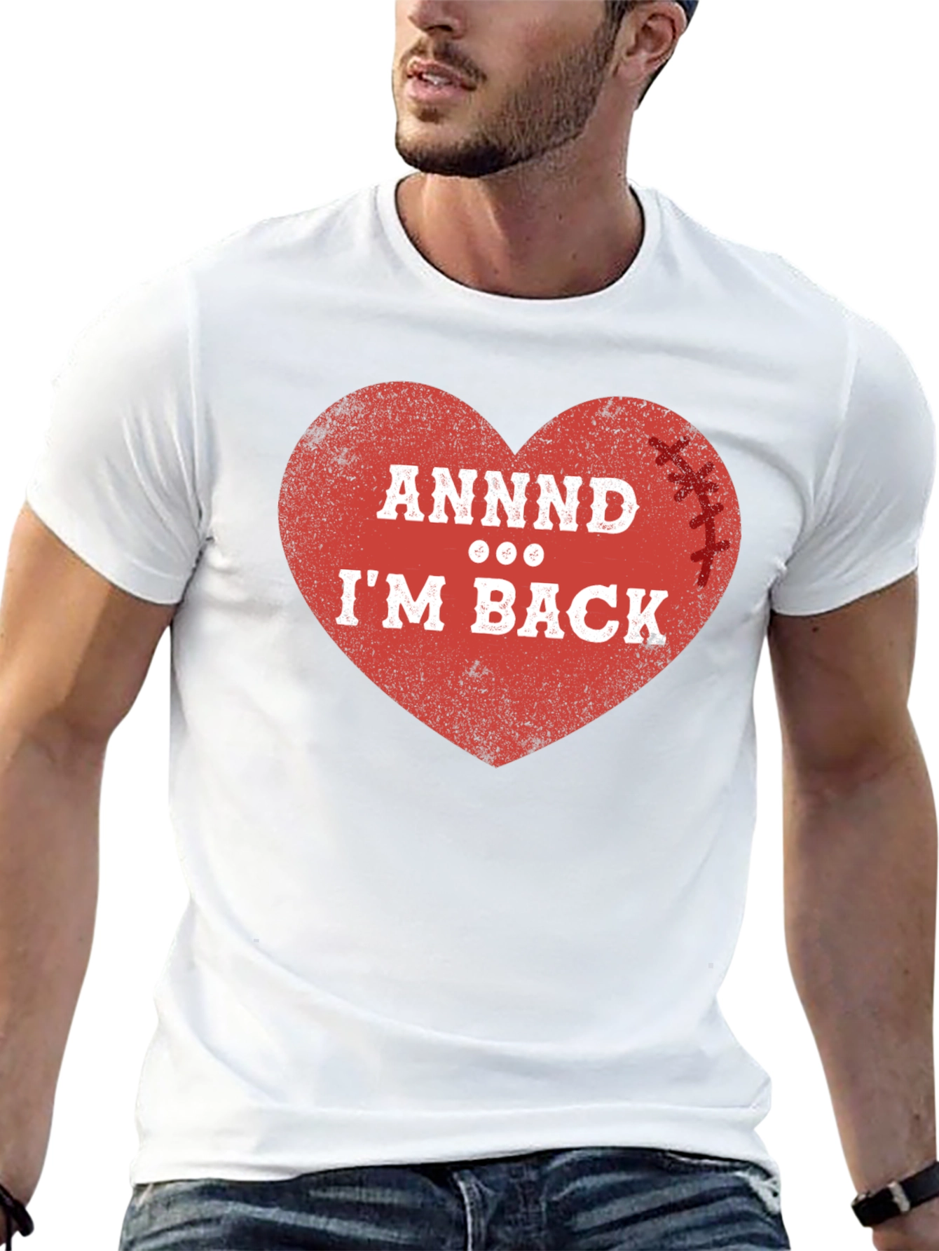 ANNDD Im BACK! Football Heart T-Shirt