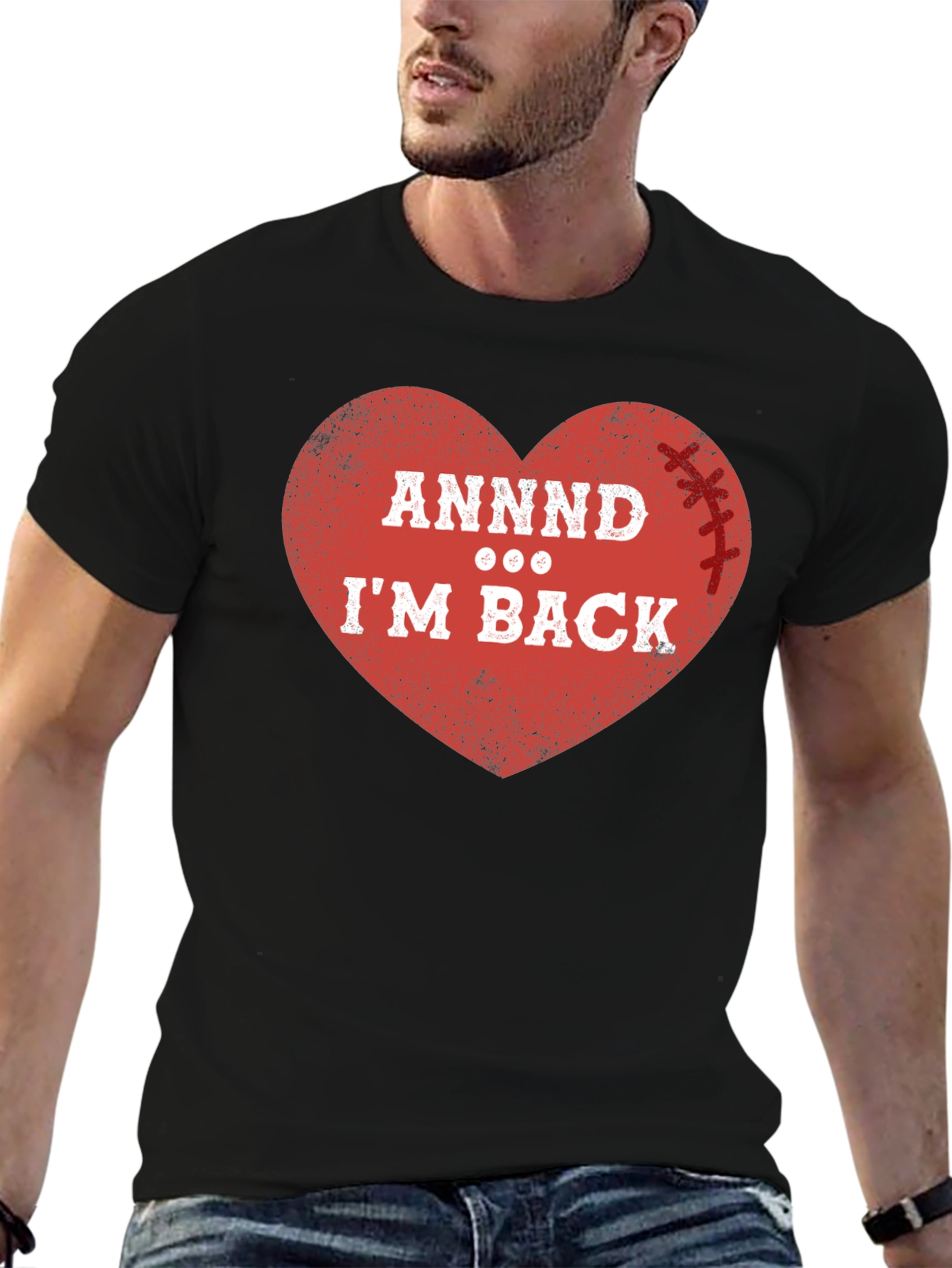 ANNDD Im BACK! Football Heart T-Shirt