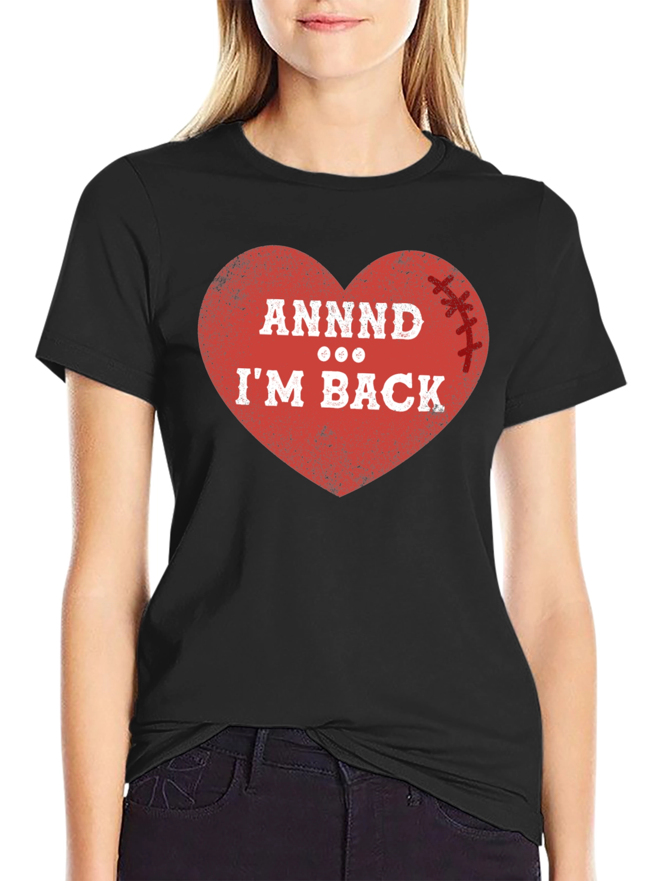 ANNDD Im BACK! Football Heart T-Shirt