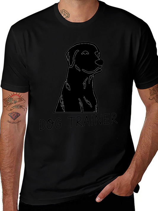 Dog Trainer Black T-Shirt Labrador Silhouette
