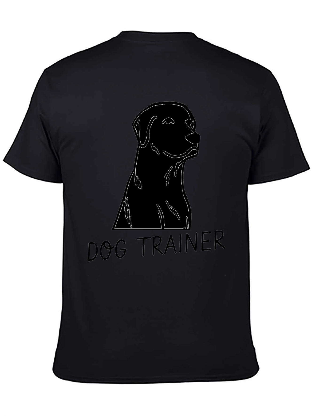 Dog Trainer Black T-Shirt Labrador Silhouette