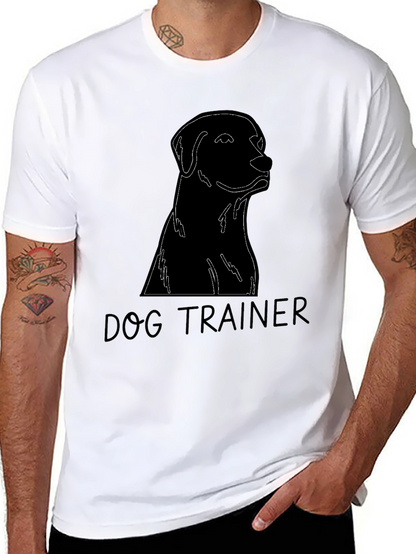 Dog Trainer Black T-Shirt Labrador Silhouette