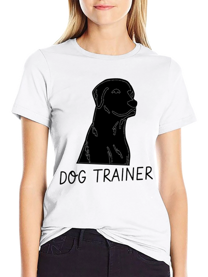 Dog Trainer Black T-Shirt Labrador Silhouette
