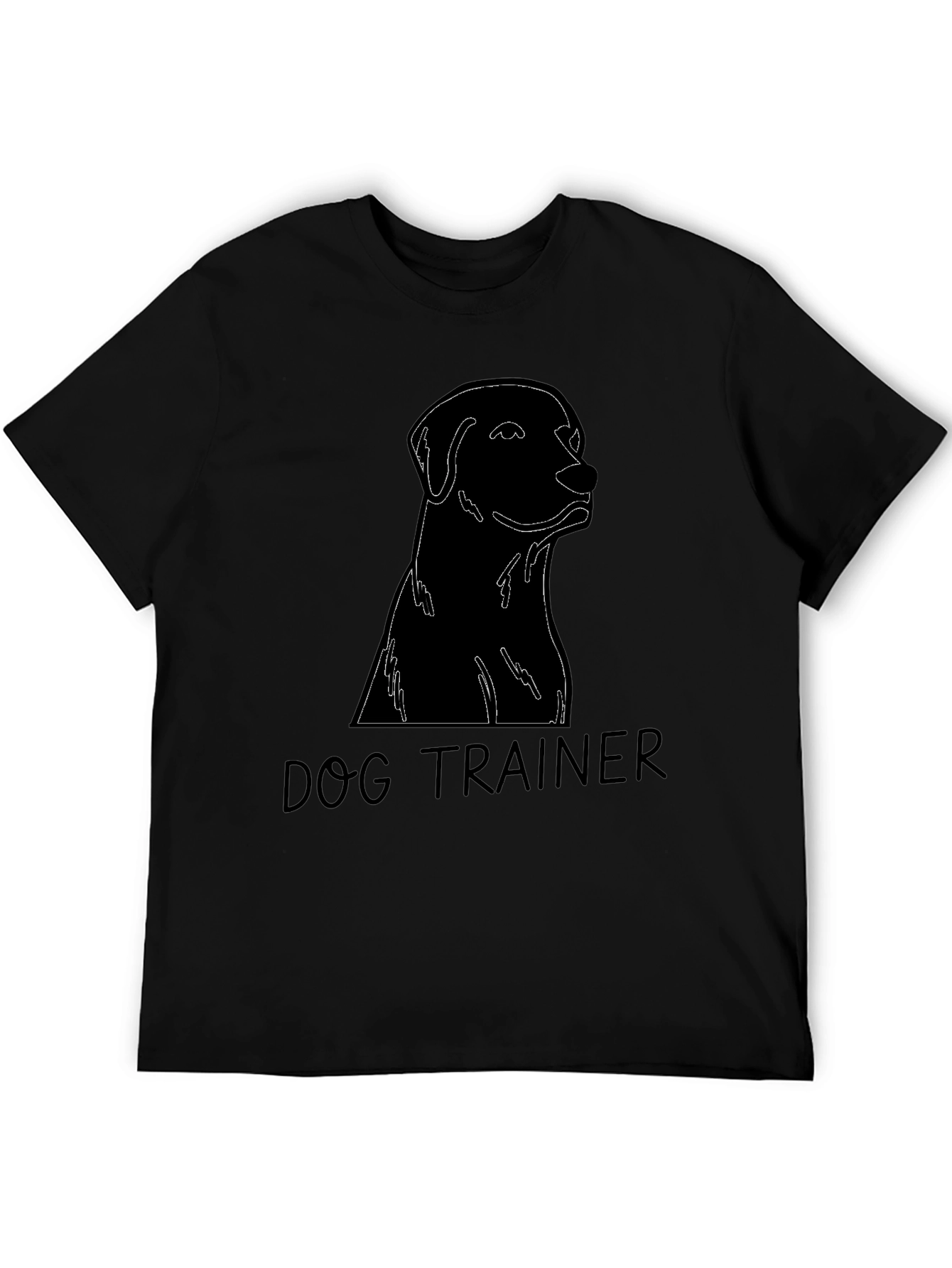 Dog Trainer Black T-Shirt Labrador Silhouette