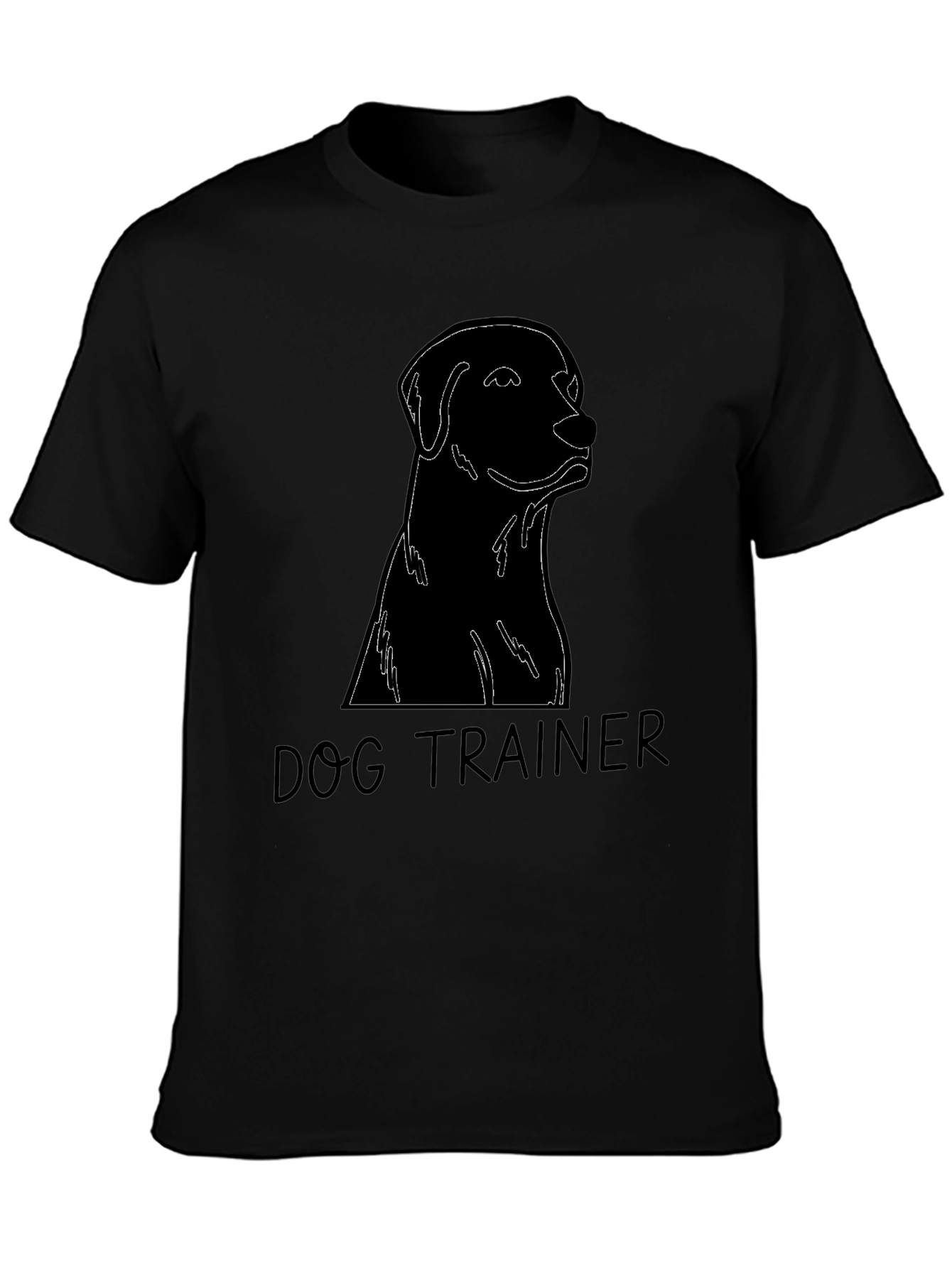 Dog Trainer Black T-Shirt Labrador Silhouette