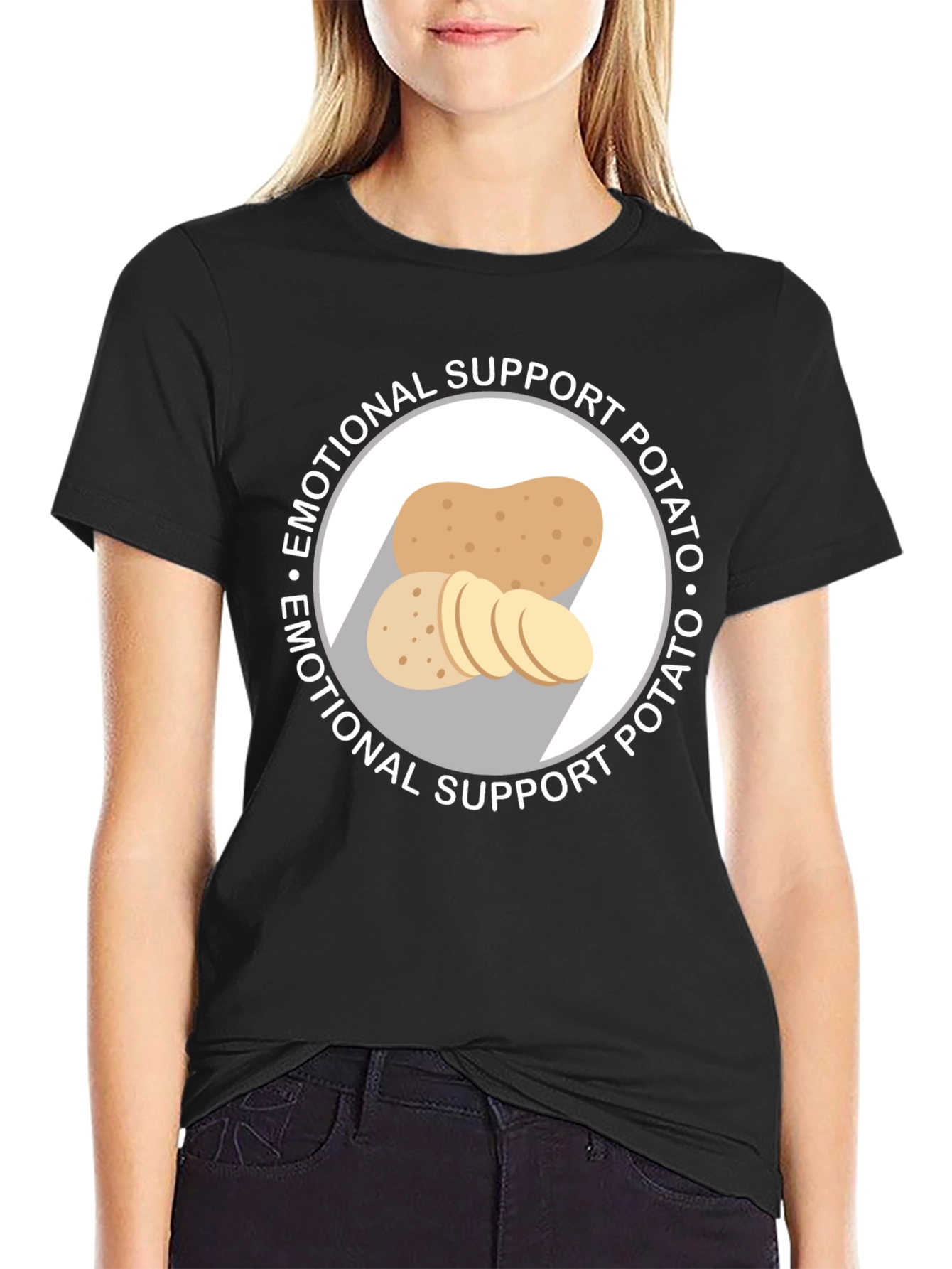 Emotional Support Potato Graphic T-Shirt