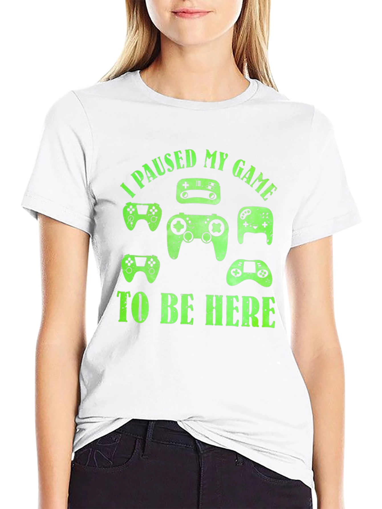 I Paused My Game To Be Here Black T-Shirt