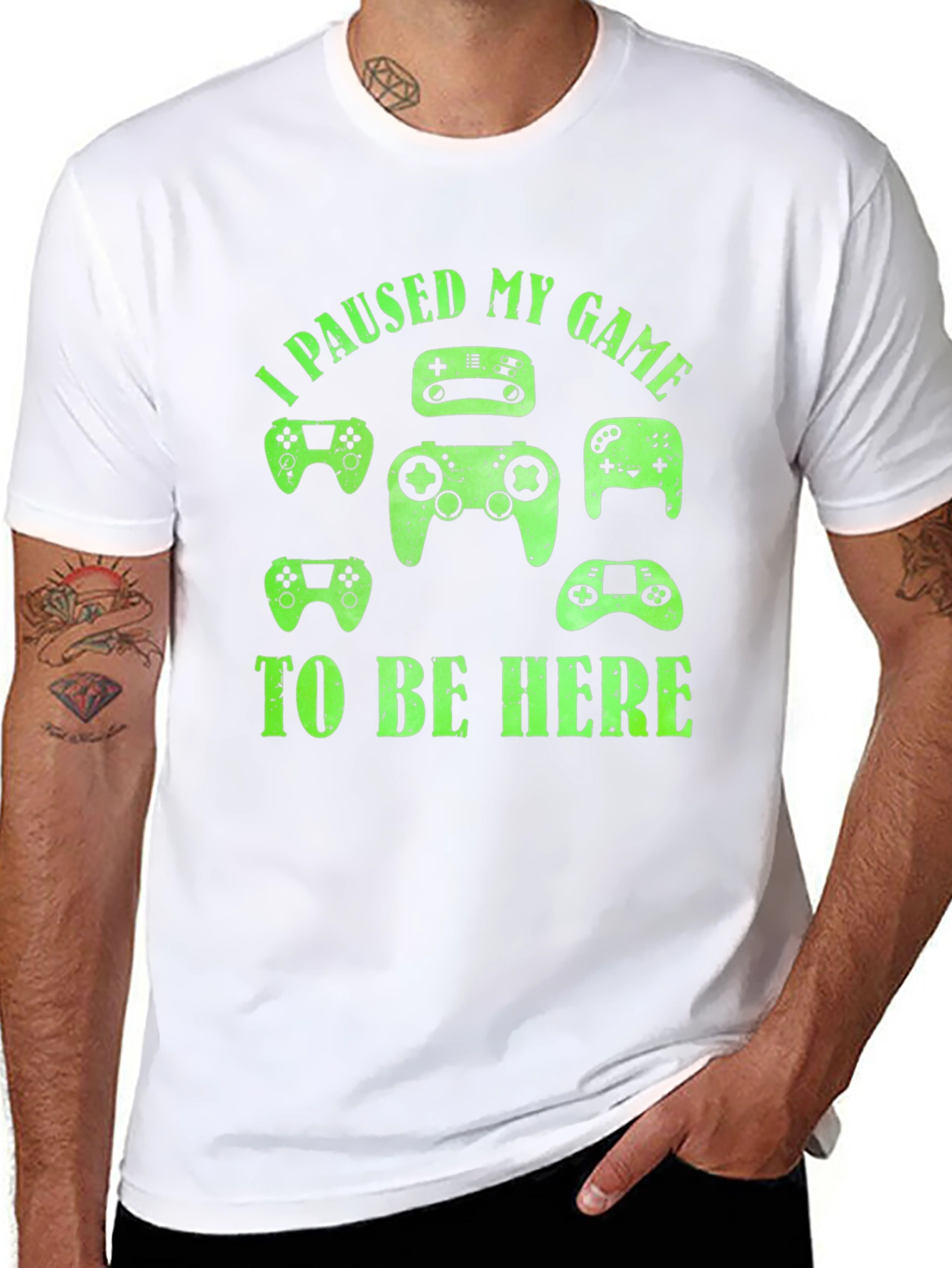 I Paused My Game To Be Here Black T-Shirt