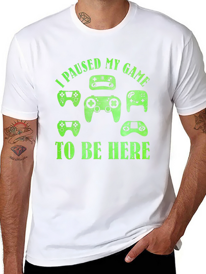 I Paused My Game To Be Here Black T-Shirt