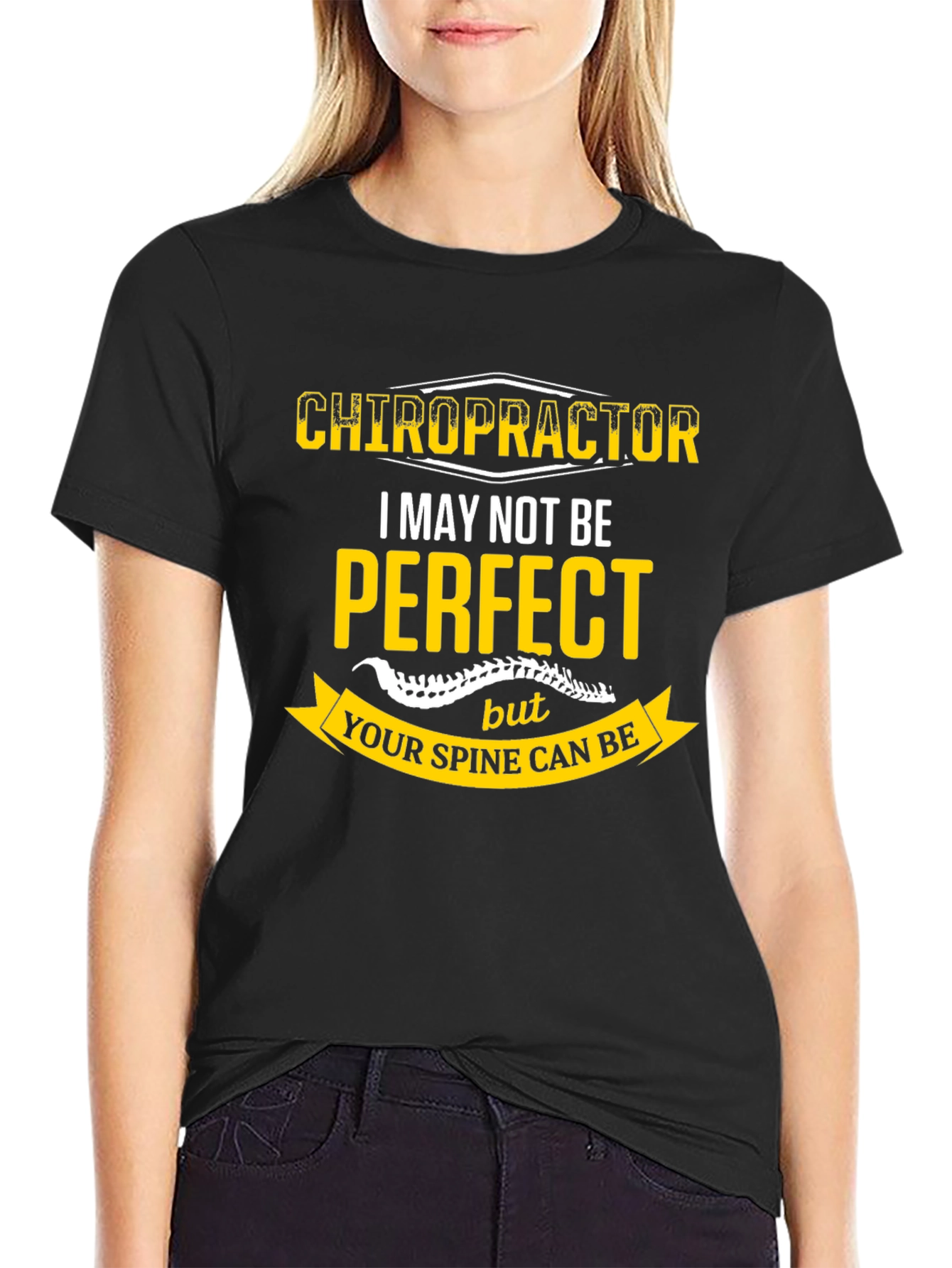 Chiropractor Perfect Spine Black T-Shirt