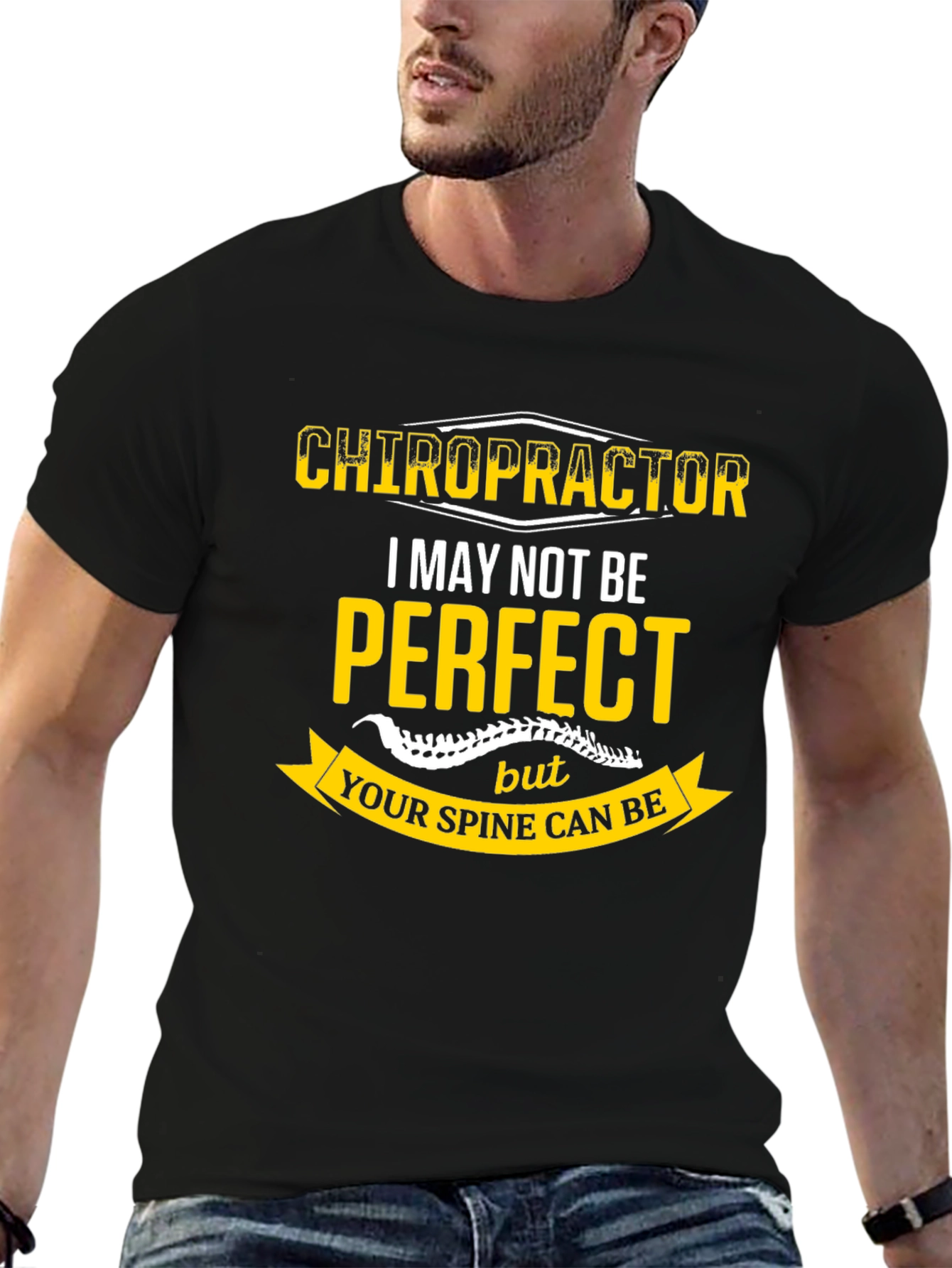 Chiropractor Perfect Spine Black T-Shirt