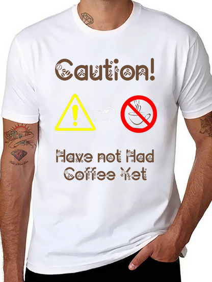 Caution Coffee T-Shirt - Funny Caffeine Warning Tee