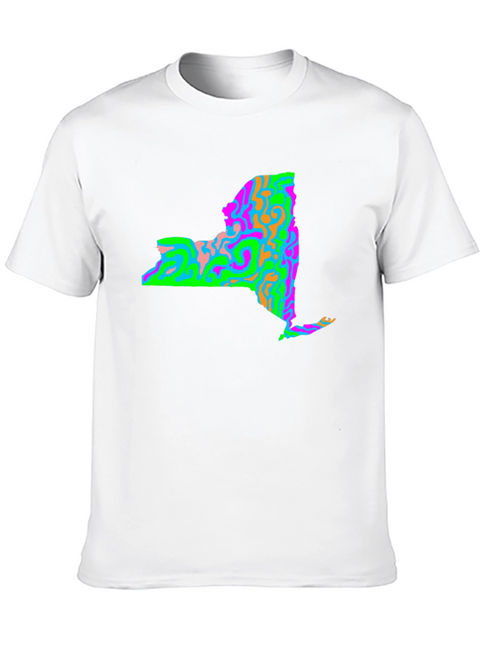 Psychedelic New York State Graphic Tee - Black