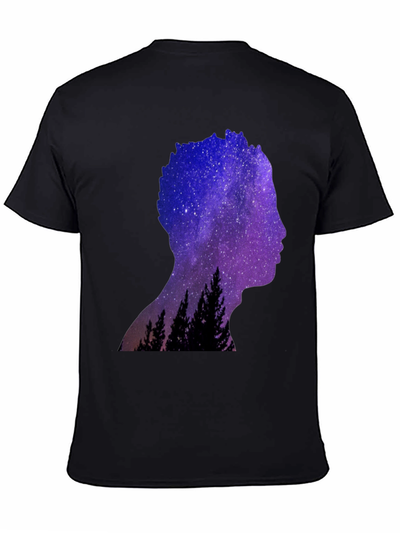 Galaxy Silhouette Graphic Tee - Mens Black T-Shirt