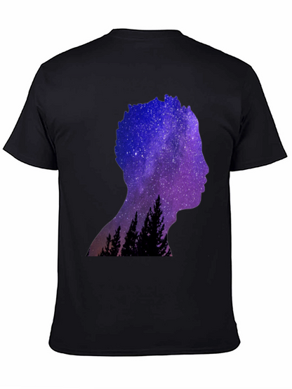 Galaxy Silhouette Graphic Tee - Mens Black T-Shirt