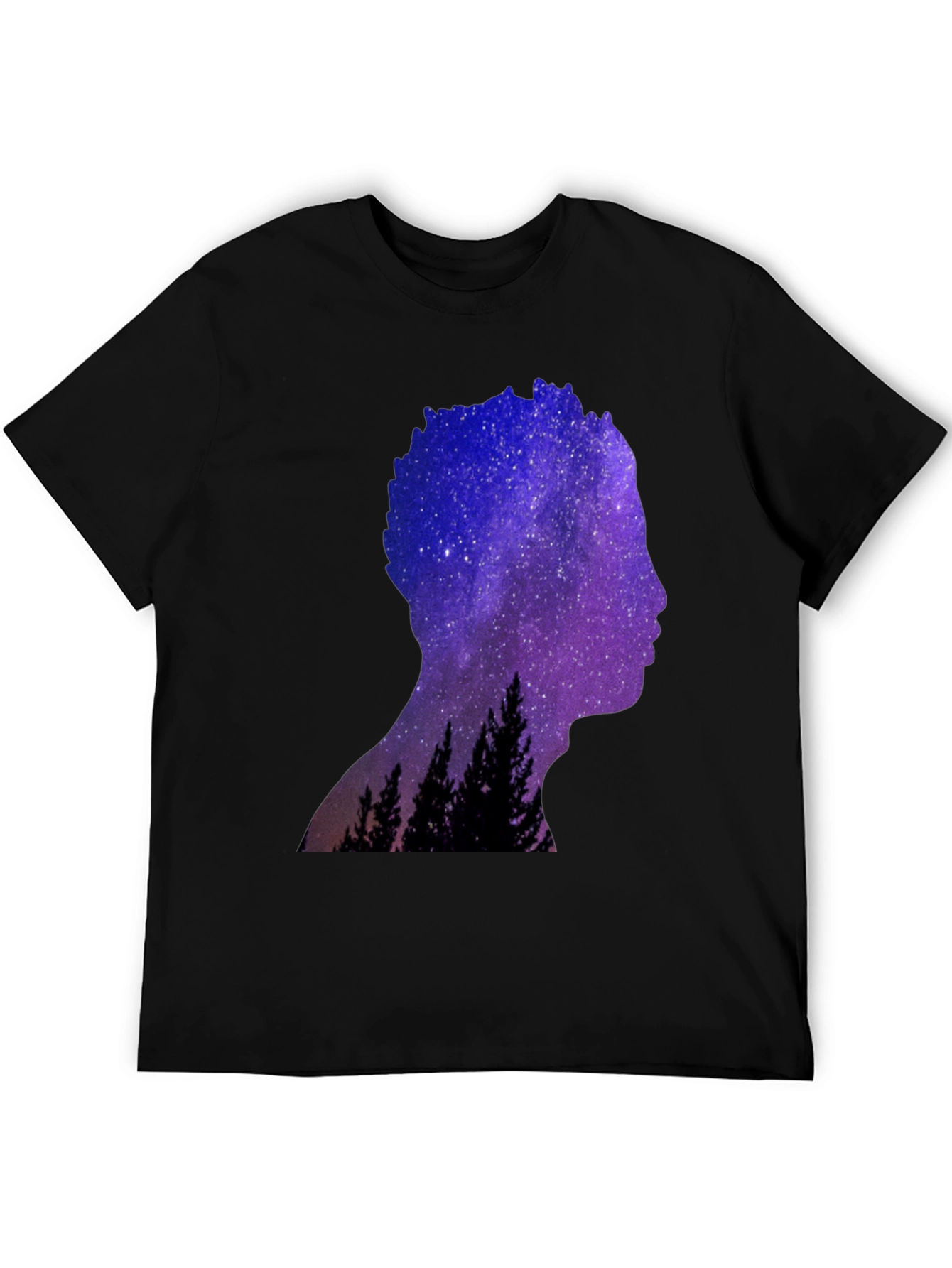 Galaxy Silhouette Graphic Tee - Mens Black T-Shirt