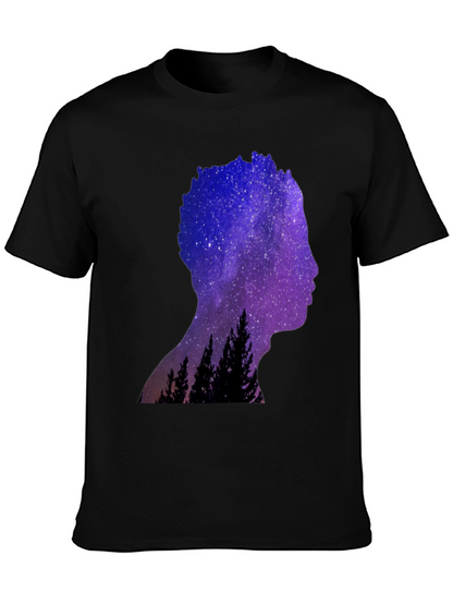 Galaxy Silhouette Graphic Tee - Mens Black T-Shirt