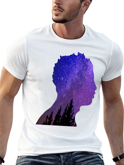 Galaxy Silhouette Graphic Tee - Mens Black T-Shirt