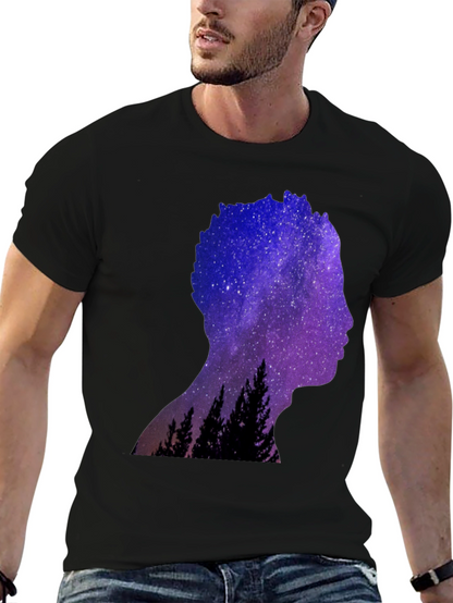 Galaxy Silhouette Graphic Tee - Mens Black T-Shirt