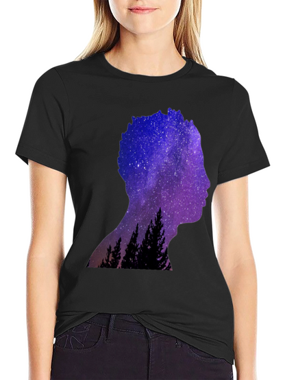 Galaxy Silhouette Graphic Tee - Mens Black T-Shirt