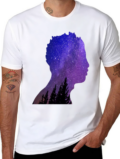 Galaxy Silhouette Graphic Tee - Mens Black T-Shirt