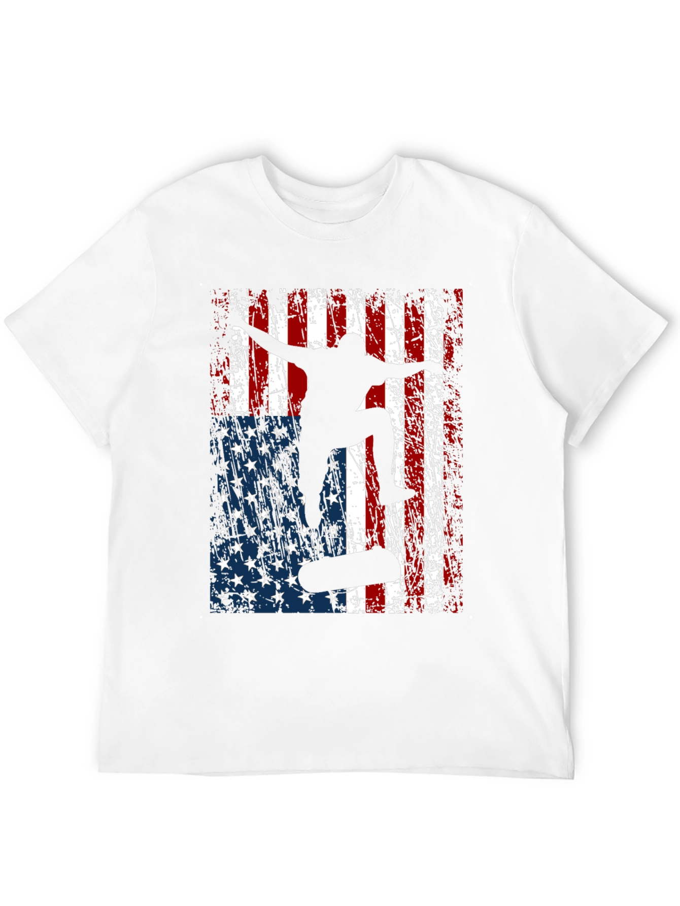 Skateboarding American Flag Graphic Tee