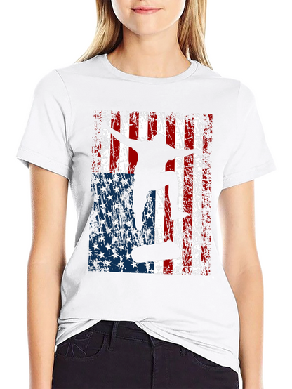 Skateboarding American Flag Graphic Tee