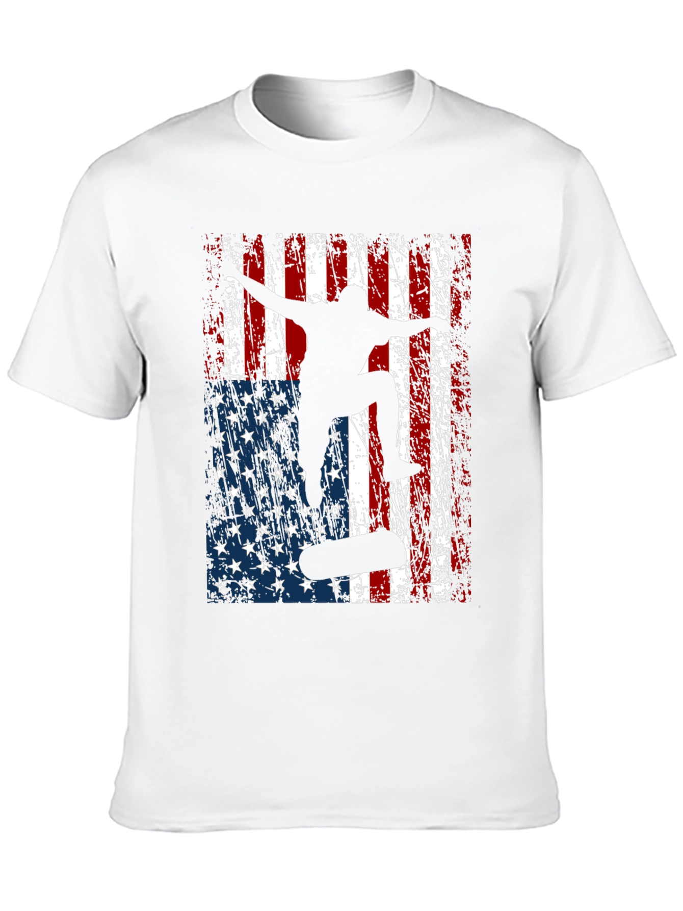 Skateboarding American Flag Graphic Tee