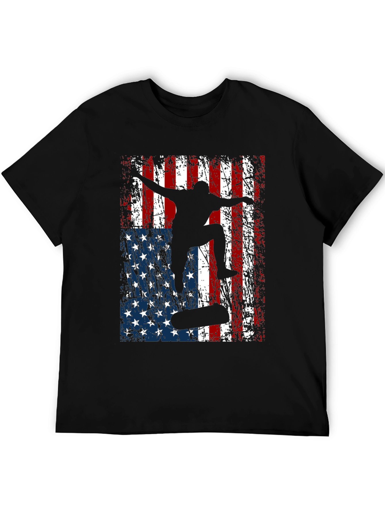 Skateboarding American Flag Graphic Tee