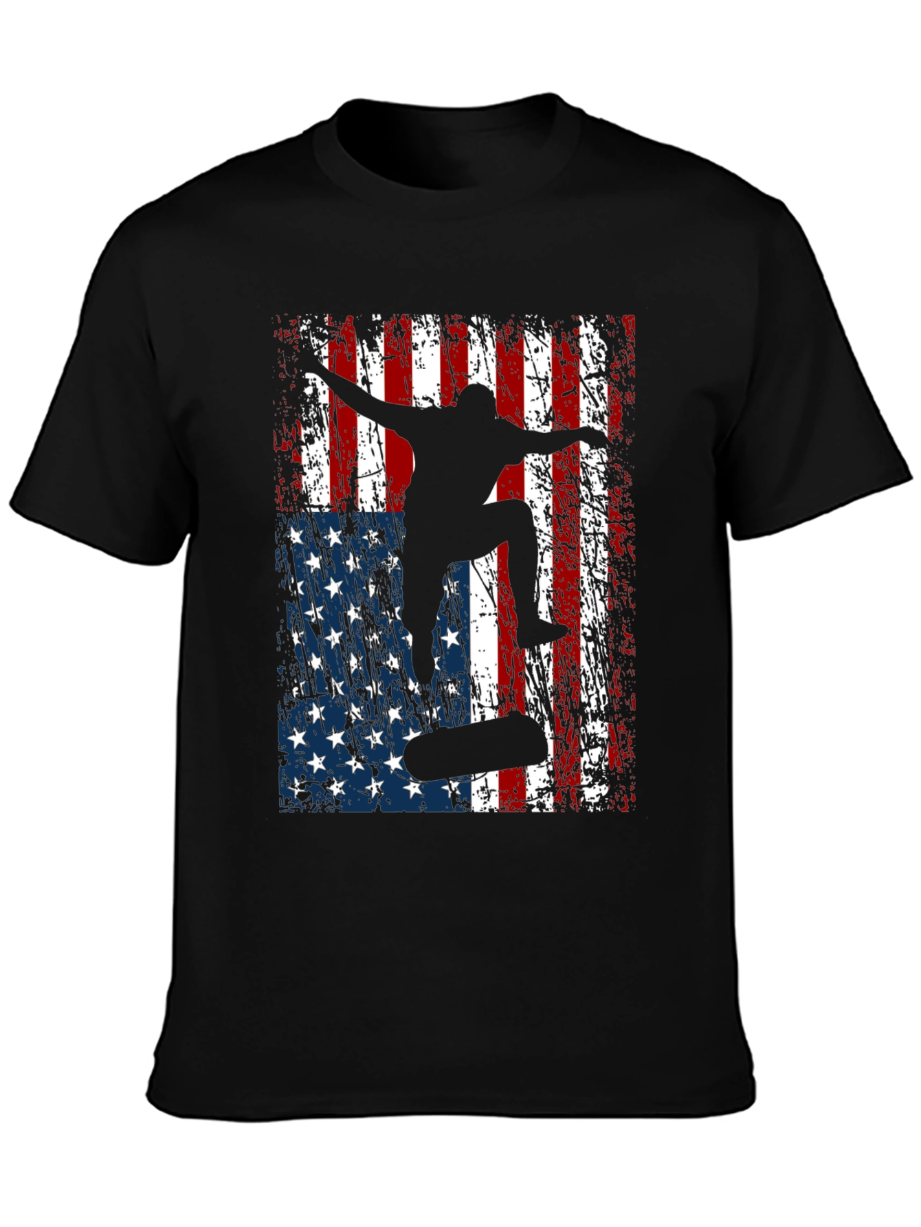 Skateboarding American Flag Graphic Tee