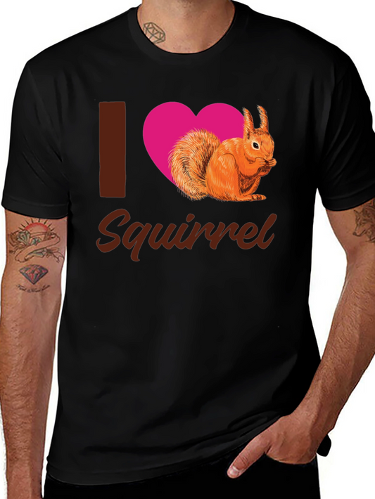I Heart Squirrel Black T-Shirt