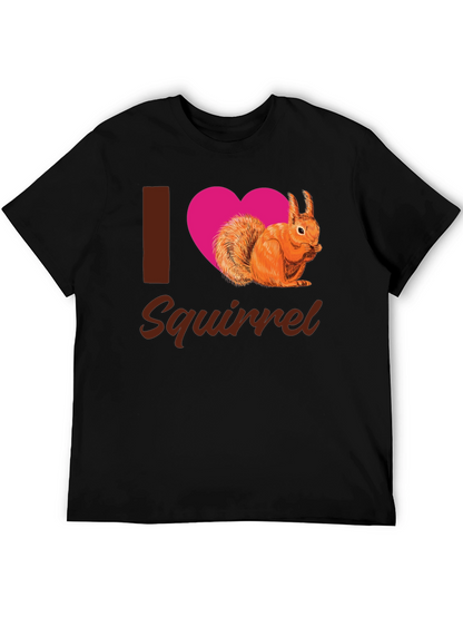 I Heart Squirrel Black T-Shirt