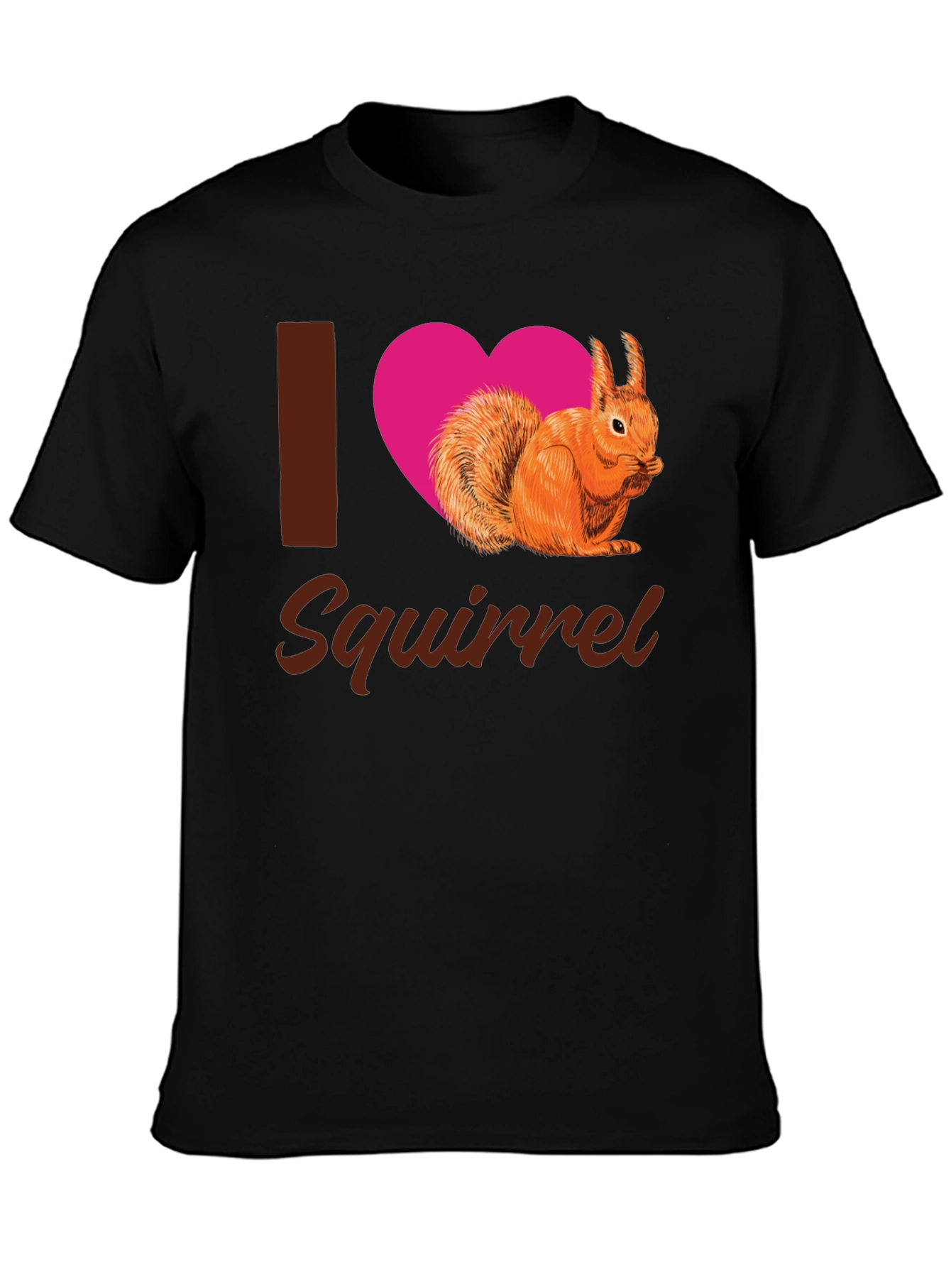 I Heart Squirrel Black T-Shirt