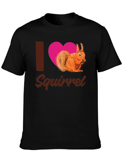 I Heart Squirrel Black T-Shirt