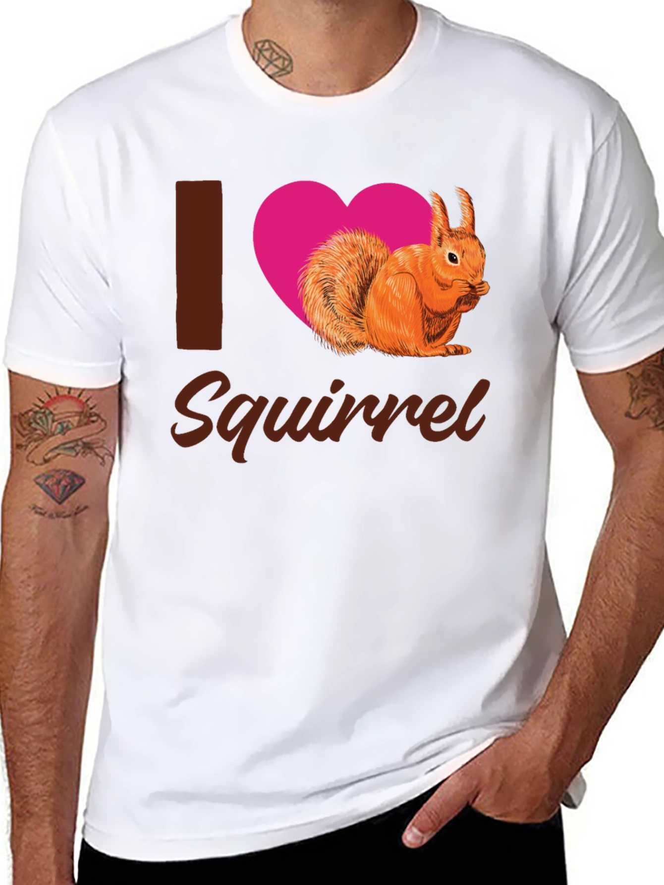 I Heart Squirrel Black T-Shirt