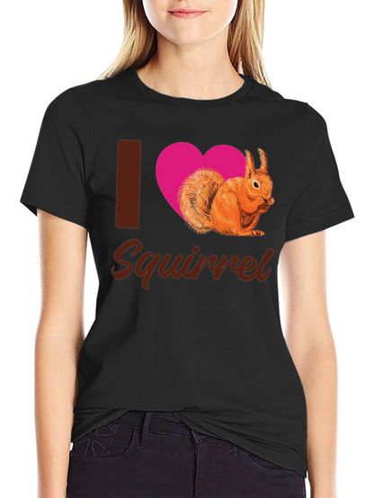 I Heart Squirrel Black T-Shirt