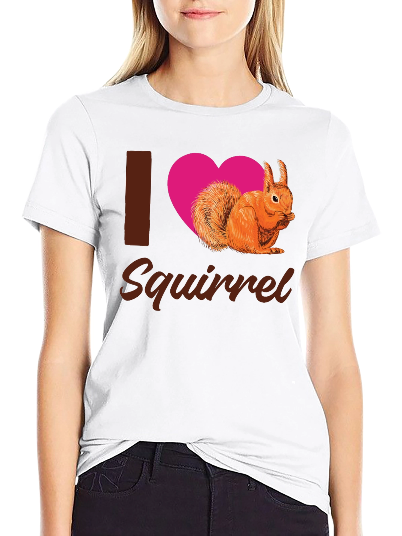 I Heart Squirrel Black T-Shirt