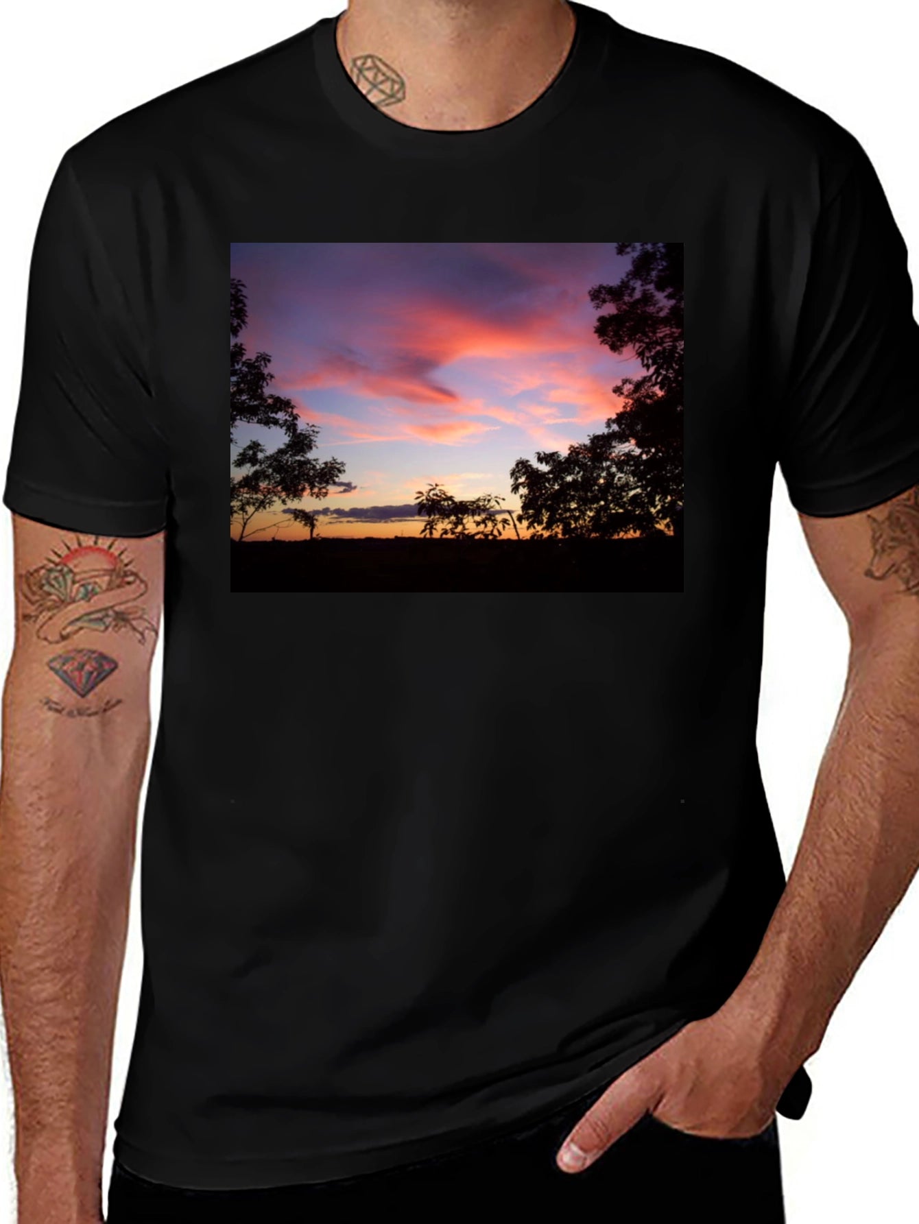 Sunset Silhouette Graphic Tee - Soft Cotton Blend