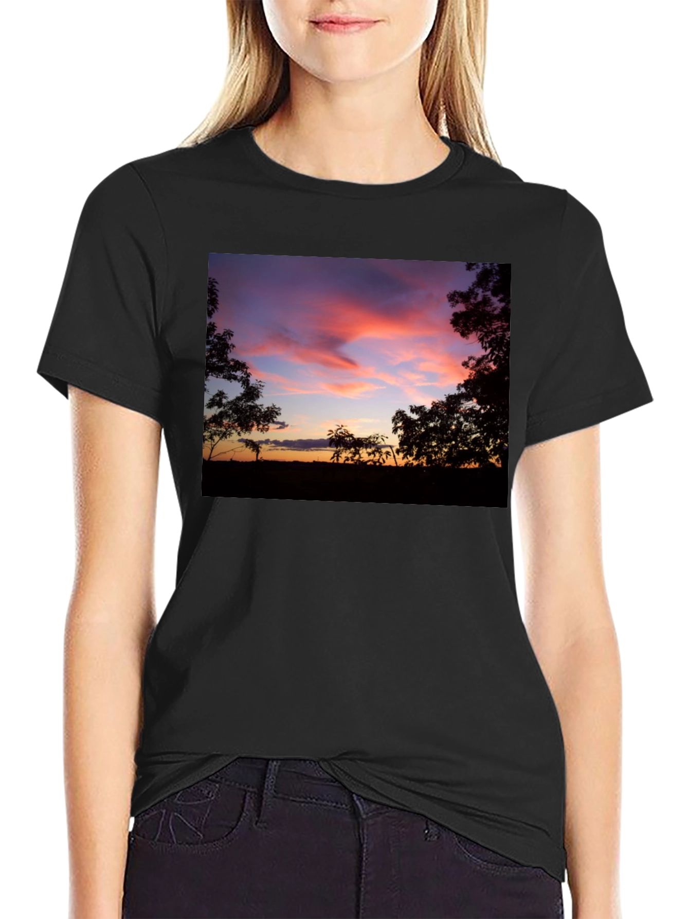 Sunset Silhouette Graphic Tee - Soft Cotton Blend