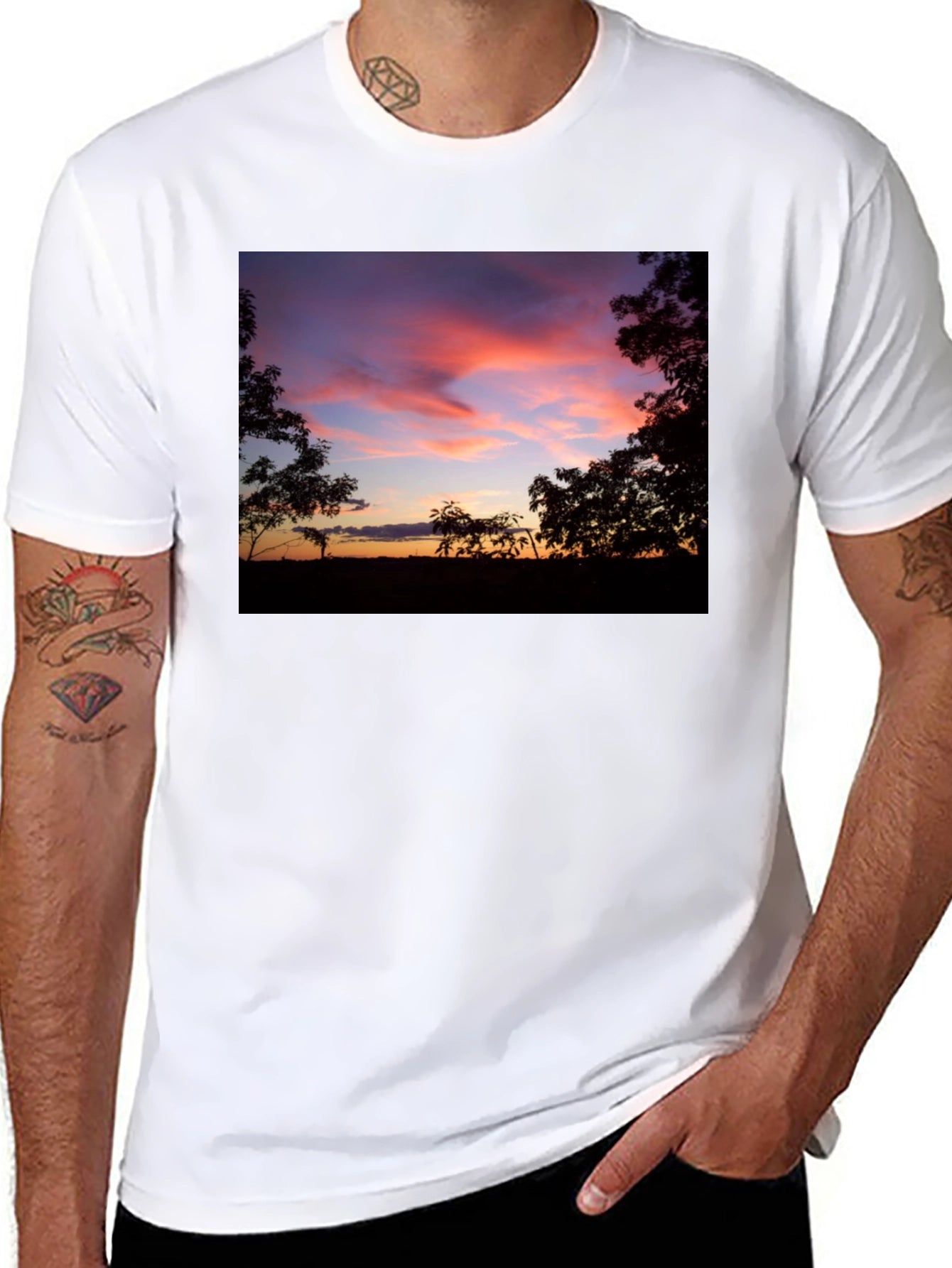 Sunset Silhouette Graphic Tee - Soft Cotton Blend