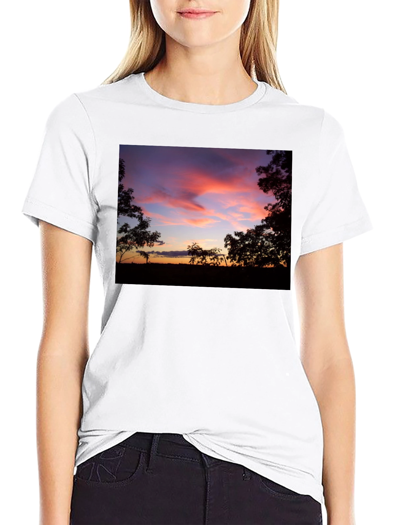 Sunset Silhouette Graphic Tee - Soft Cotton Blend