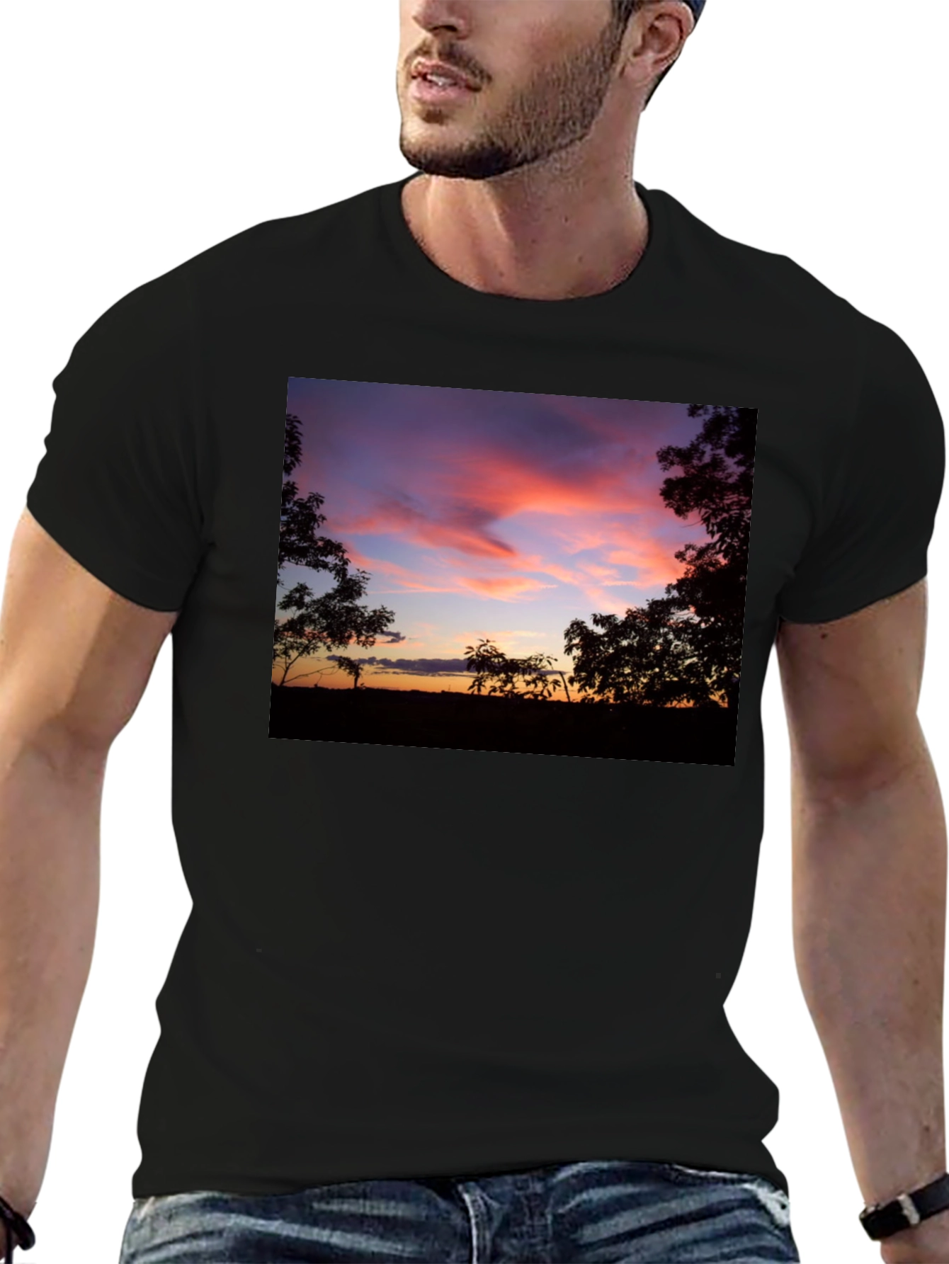 Sunset Silhouette Graphic Tee - Soft Cotton Blend