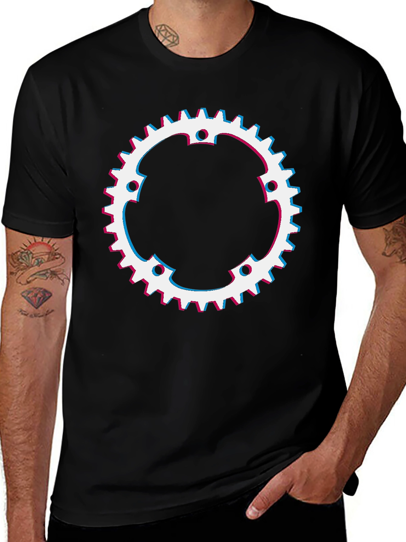 Gear Graphic T-Shirt - Modern Biker Style
