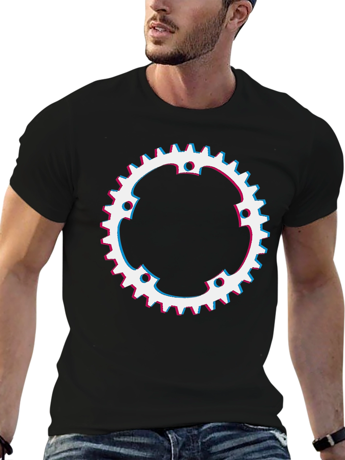 Gear Graphic T-Shirt - Modern Biker Style